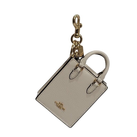 Coach Leather Mini Tote Bag Charm Key Ring - Picture 10 of 10